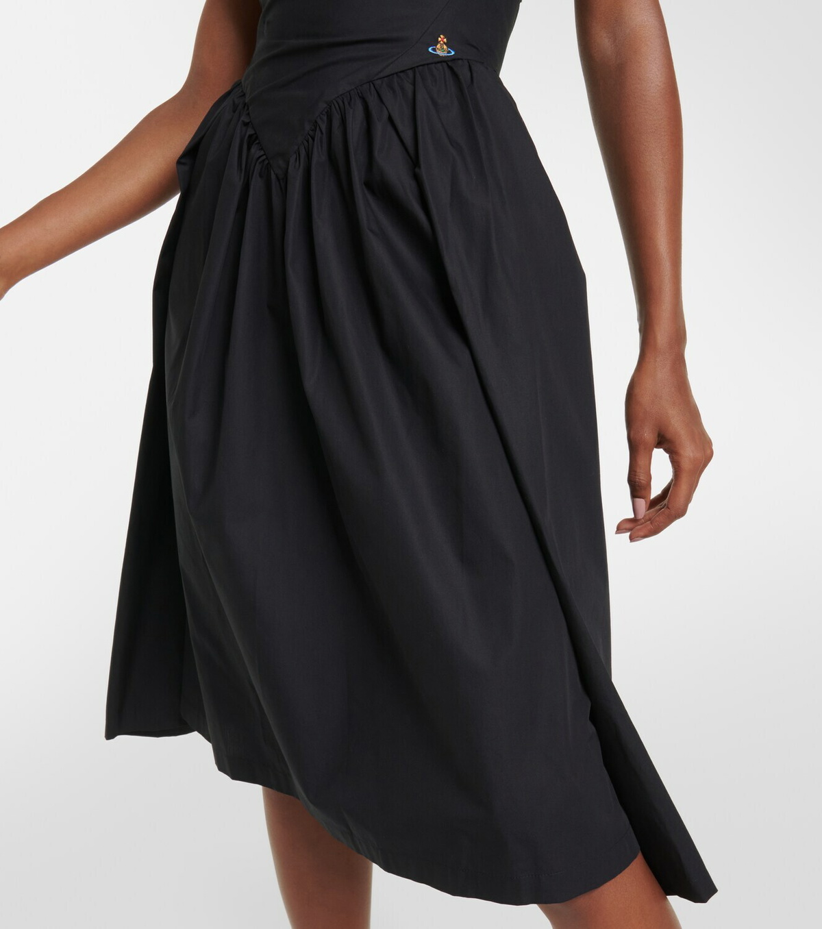 Vivienne Westwood Gathered cotton poplin midi dress Vivienne