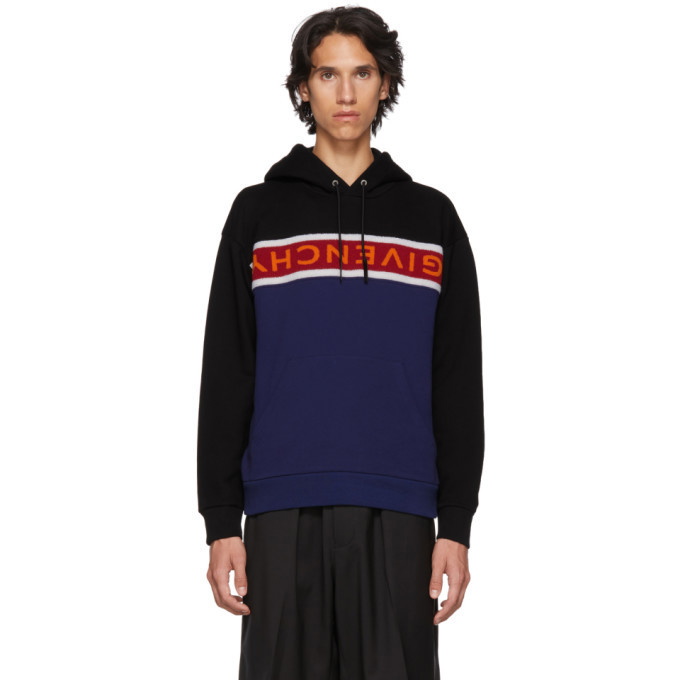 Upside Down Logo Hooded Sweatshirt in Black - Maison Margiela