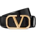 VALENTINO - Valentino Garavani 4cm Glossed-Leather Belt - Black