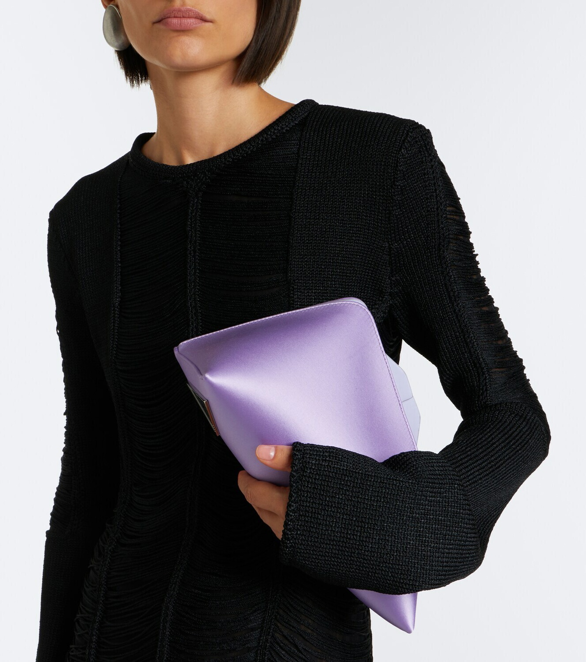 The Attico 8:30PM Small satin clutch