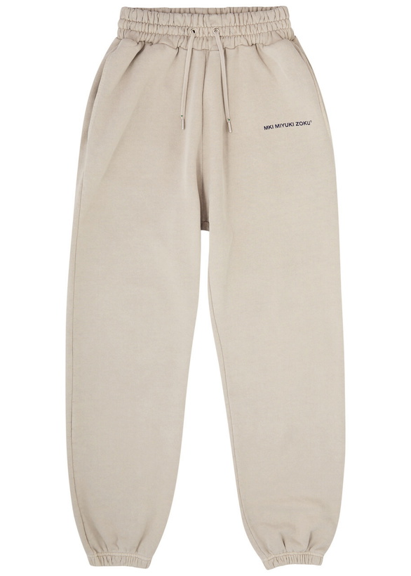 Photo: Mki Miyuki Zoku Logo-print Cotton-blend Sweatpants Beige