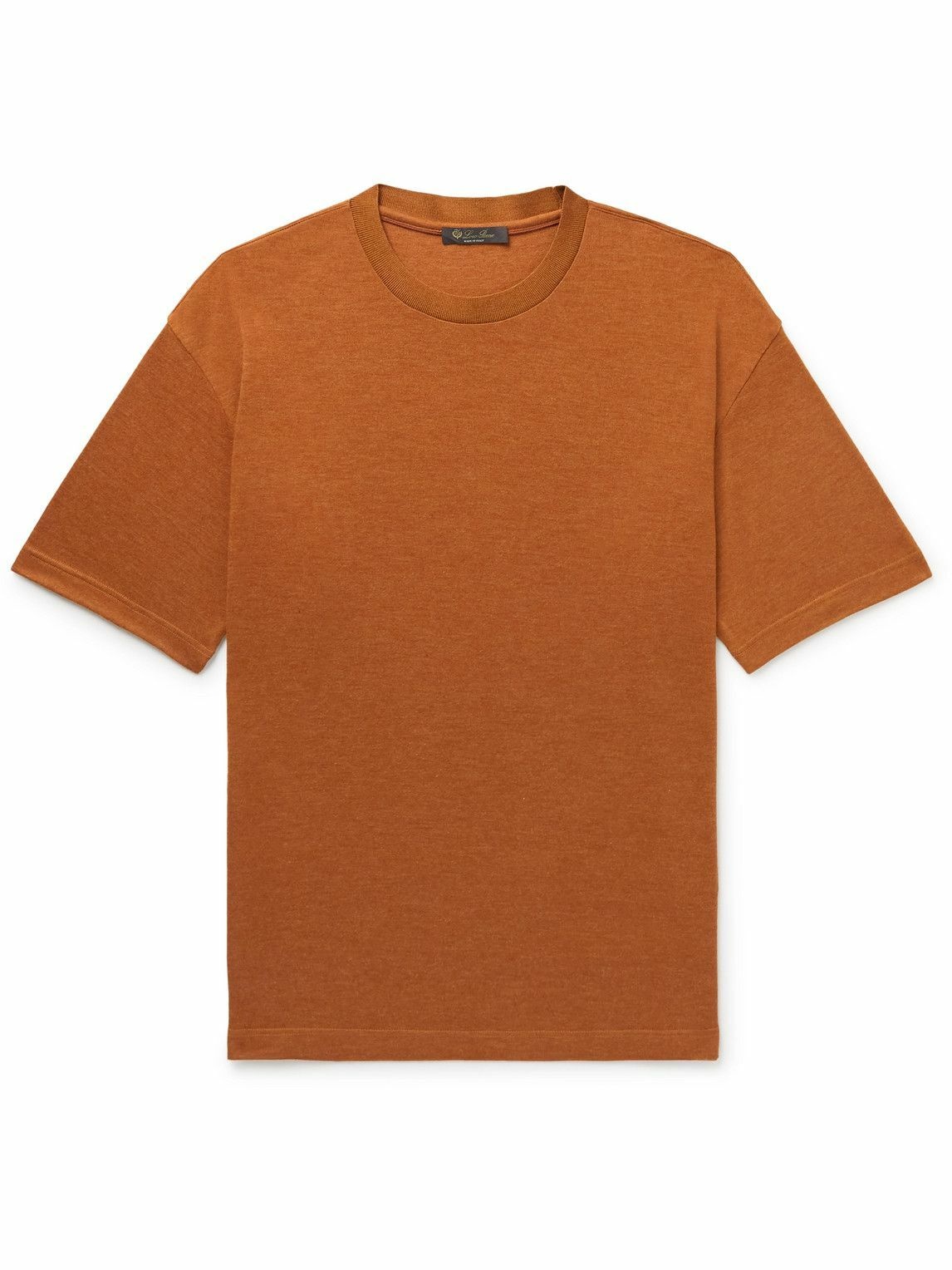 Photo: Loro Piana - Philion Cashmere and Silk-Blend Jersey T-Shirt - Orange