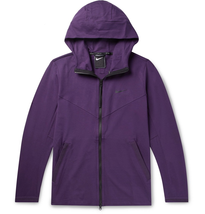 Photo: Nike - Sportswear Tech Pack Stretch-Jersey Zip-Up Hoodie - Purple