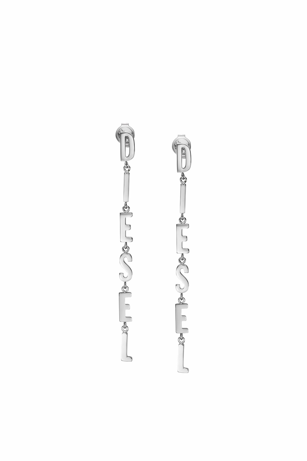 Diesel Stainless steel drop earrings - Earrings - Unisex - Silver