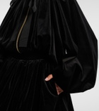 Patou Bow-detail cotton-blend velvet jacket