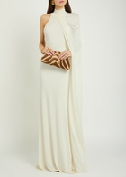 The New Arrivals Ilkyaz Ozel Umay Cape-effect Stretch-jersey Gown Cream