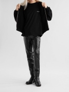 CELINE - Panelled Full-Grain Leather Trousers - Black