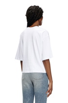 Diesel Boxy T-shirt with cut-out Oval D logo - T-Shirts Womens in White