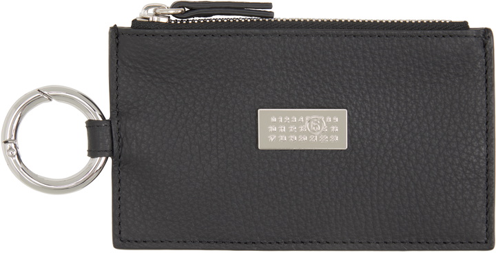 Photo: MM6 Maison Margiela Black Zip Card Holder