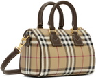Burberry Beige Mini Check Bowling Bag