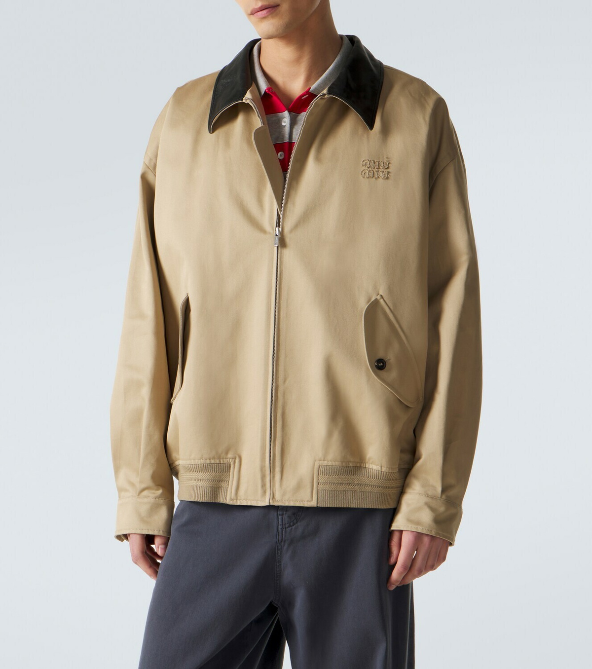 Miu Miu Cotton twill blouson jacket