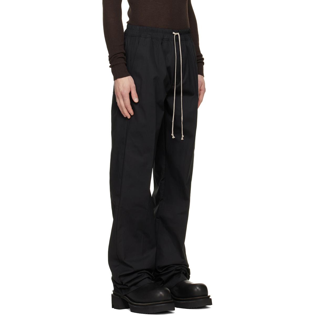 Rick Owens Black Tower Dietrich Drawstring Trousers