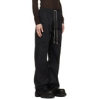 Rick Owens Black Tower Dietrich Drawstring Trousers