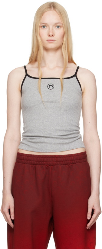 Photo: Marine Serre Gray Moon Logo Jersey Tank Top