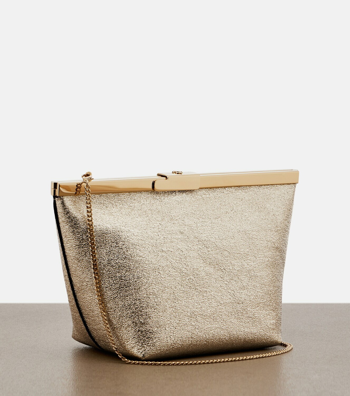 Jimmy Choo Ganache metallic leather clutch