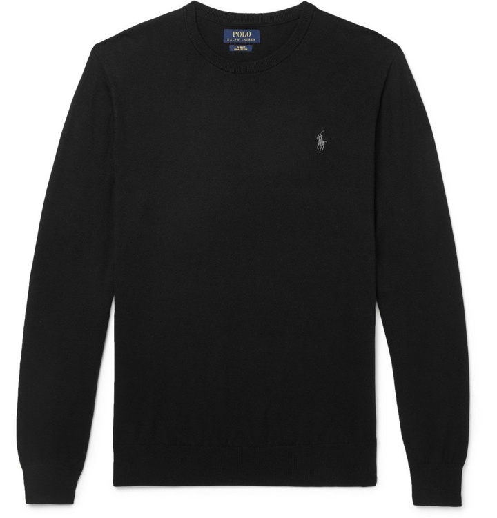 Photo: Polo Ralph Lauren - Slim-Fit Pima Cotton Sweater - Men - Black