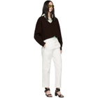 Tibi Burgundy V-Neck Cropped Sweater