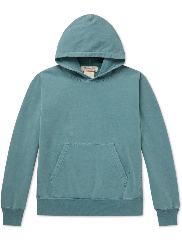 Photo: REMI RELIEF - Loopback Cotton-Jersey Hoodie - Blue