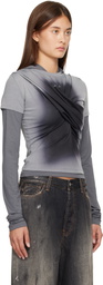 Andersson Bell Gray Gathered Jersey Hoodie & T-shirt Set