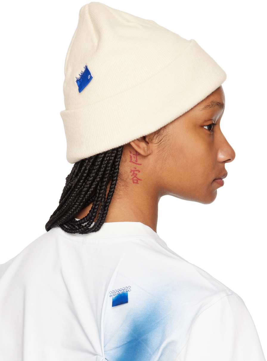 ADER error Beige Cotton Beanie