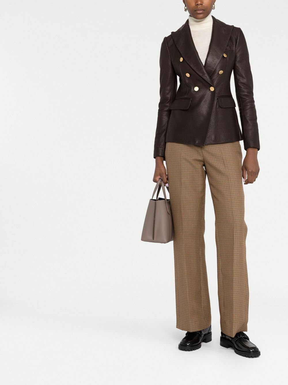 TAGLIATORE - Double-breasted Leather Jacket