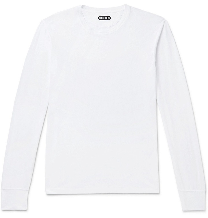 Photo: TOM FORD - Lyocell and Cotton-Blend T-Shirt - White