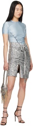 Rabanne Silver Ruched Miniskirt