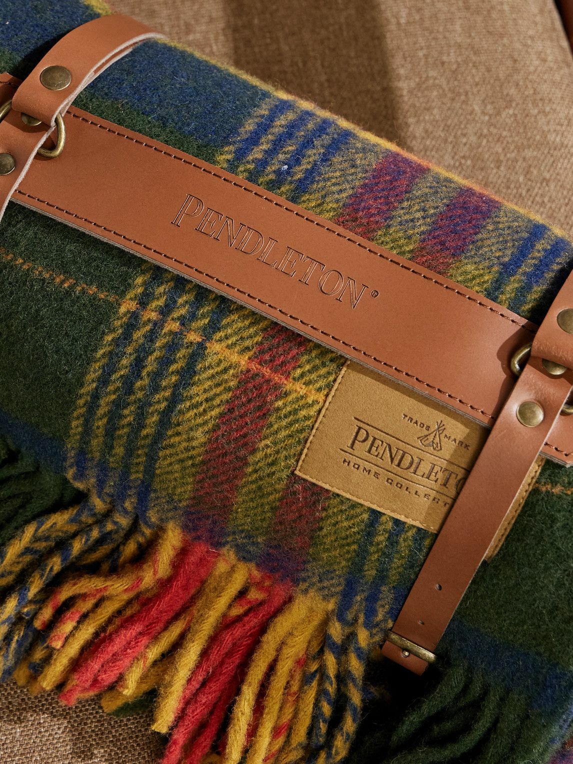 Pendleton - Motor Robe Fringed Checked Wool Throw