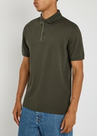 Emporio Armani Logo-embroidered Piqué Cotton Polo Shirt Dark Green