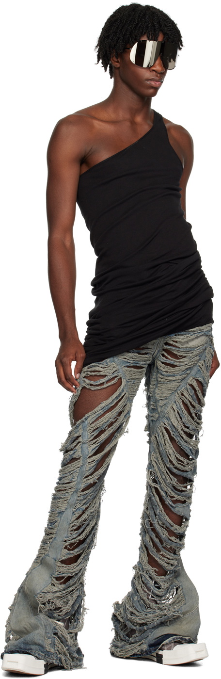 Rick Owens DRKSHDW Blue Bias Jeans