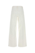 Mother White Stretch Denim The Spinner Wide-leg Jeans