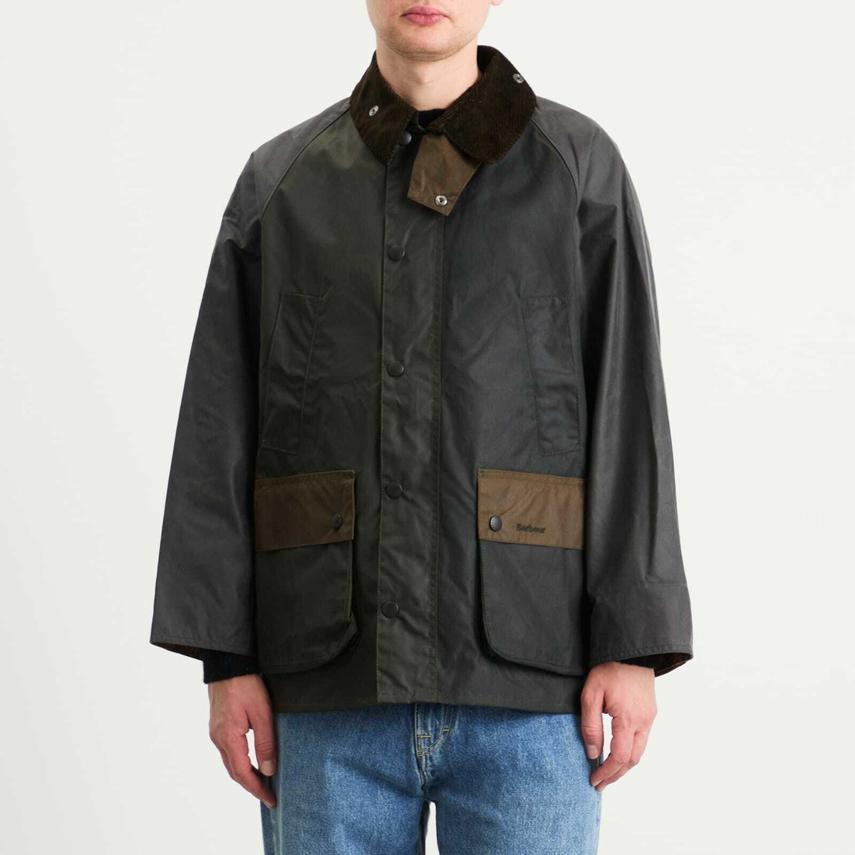 Barbour Men's Patchwork OS Bedale Wax Jacket in Sage Multi Barbour