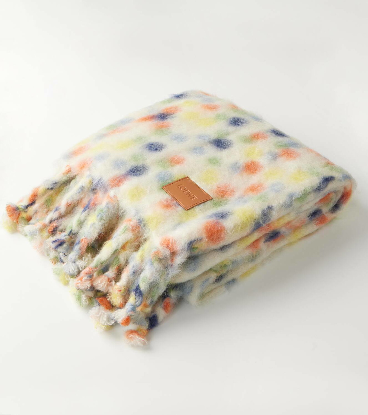 Loewe x Suna Fujita polka-dot mohair-blend blanket