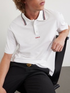 Versace - Logo-Embroidered Cotton-Piqué Polo Shirt - White
