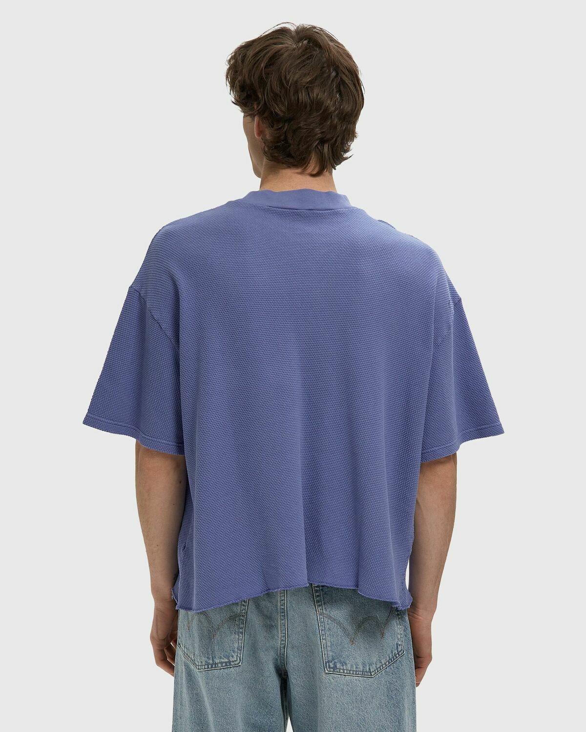 Boxy Pique Mock Neck Tee