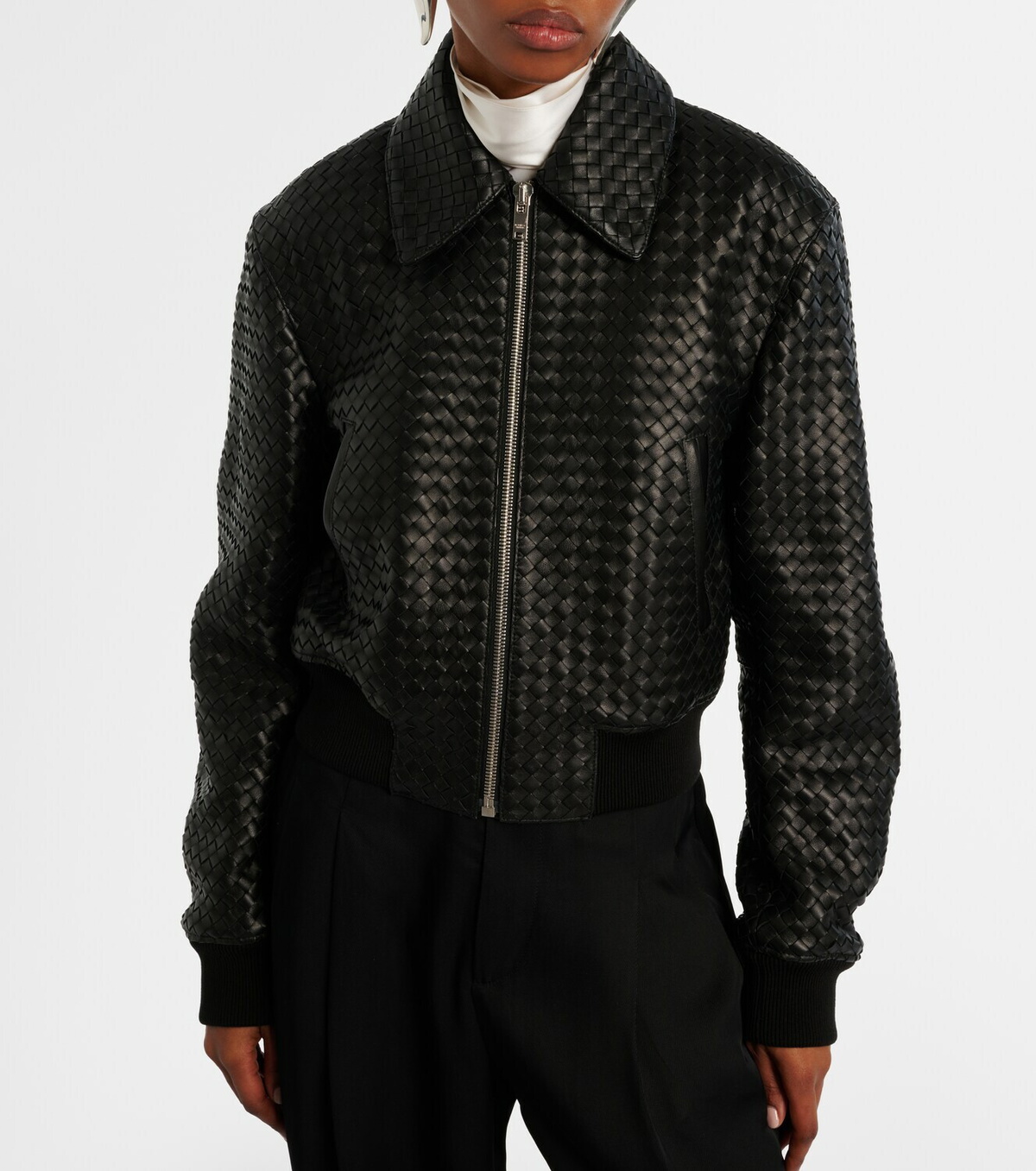 Bottega Veneta Intrecciato leather jacket