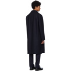 Blue Blue Japan Navy Wool Oversized Double Melton Coat