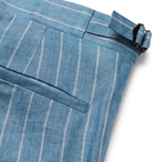 RICHARD JAMES - Striped Linen Suit Trousers - Blue