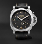 Panerai - Luminor 1950 3 Days Acciaio 44mm Stainless Steel and Alligator Watch - Black