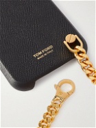 TOM FORD - Logo-Print Full-Grain Leather iPhone 12 Pro Case with Chain