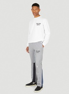 Logo Print Flare Track Pants in Grey