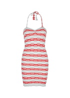 Gimaguas Été Striped Knitted Mini Dress Red