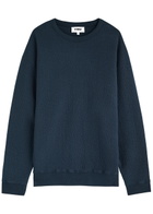 Ymc Fauss Cloqué Cotton Sweatshirt Navy