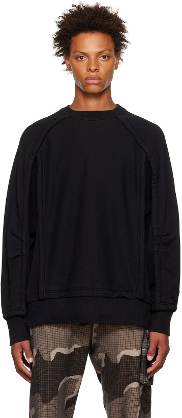 Photo: Undercover Black Paneled Sweatshirt
