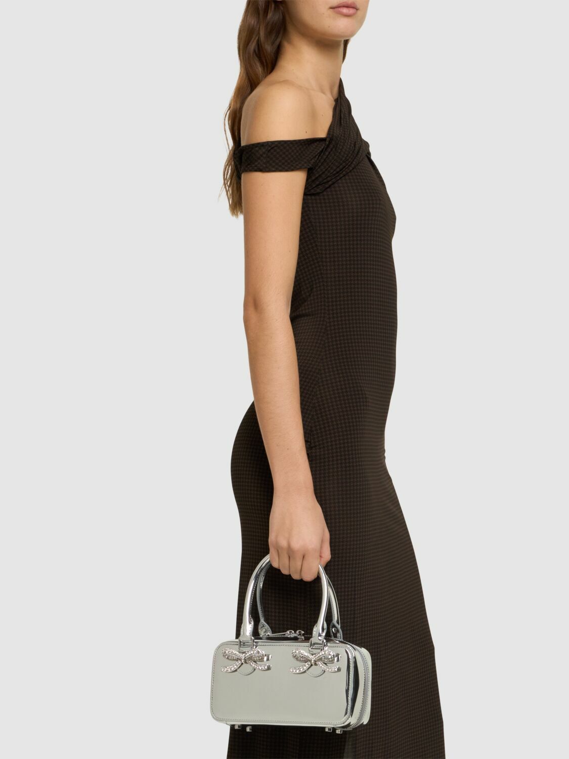 トートバッグ SELF-PORTRAIT TOP HANDLE BAGS SELF-PORTRAIT The Bow Bag Mini Embellished Top Handle Bag