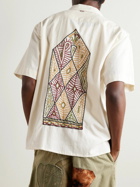 Kardo - Craft Ayo Convertible-Collar Embroidered Cotton Shirt - White