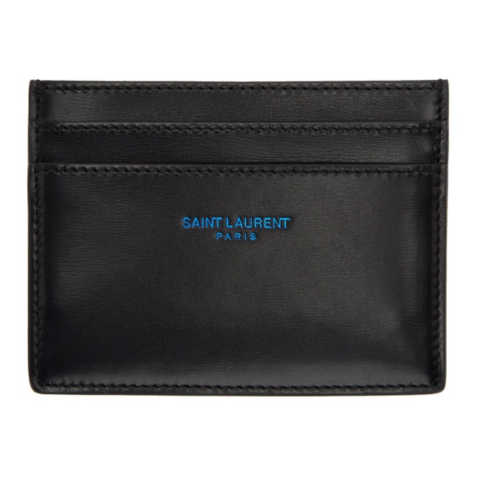Photo: Saint Laurent Black Logo Card Holder