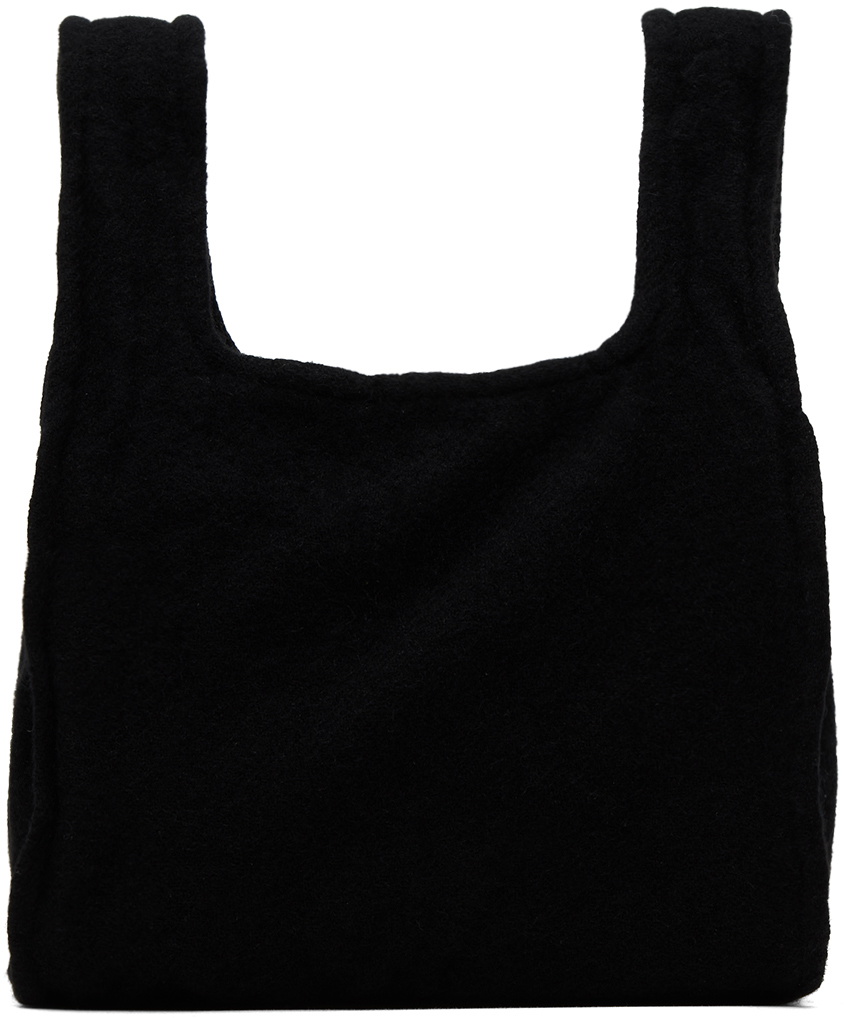 Black Comme des Garçons Black Wool Tweed Medium Tote