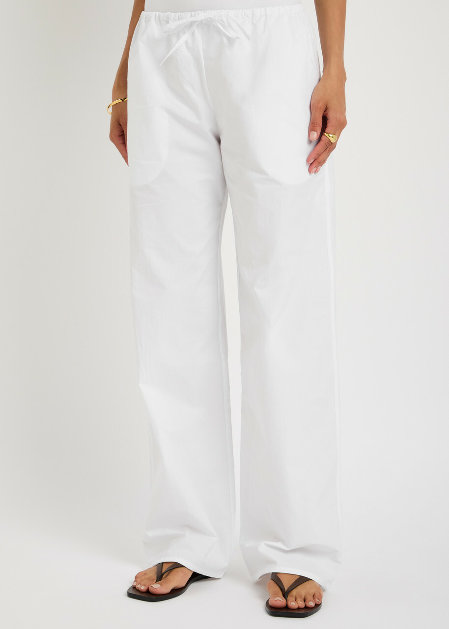 Matteau Drawcord Cotton-poplin Trousers White