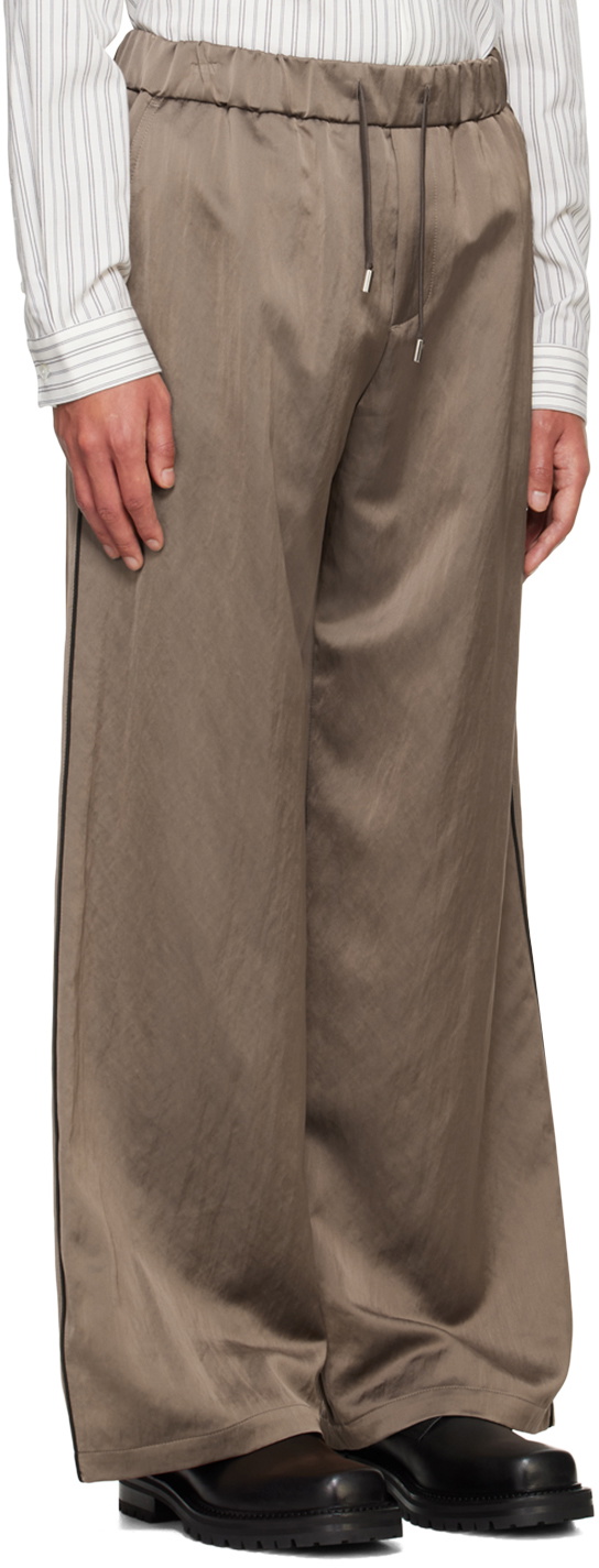 System Brown Satin Trousers